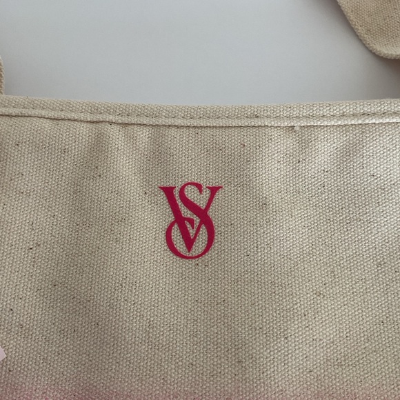 Victorias Secret NWT cream and pink beach tote bag. - Picture 9 of 16